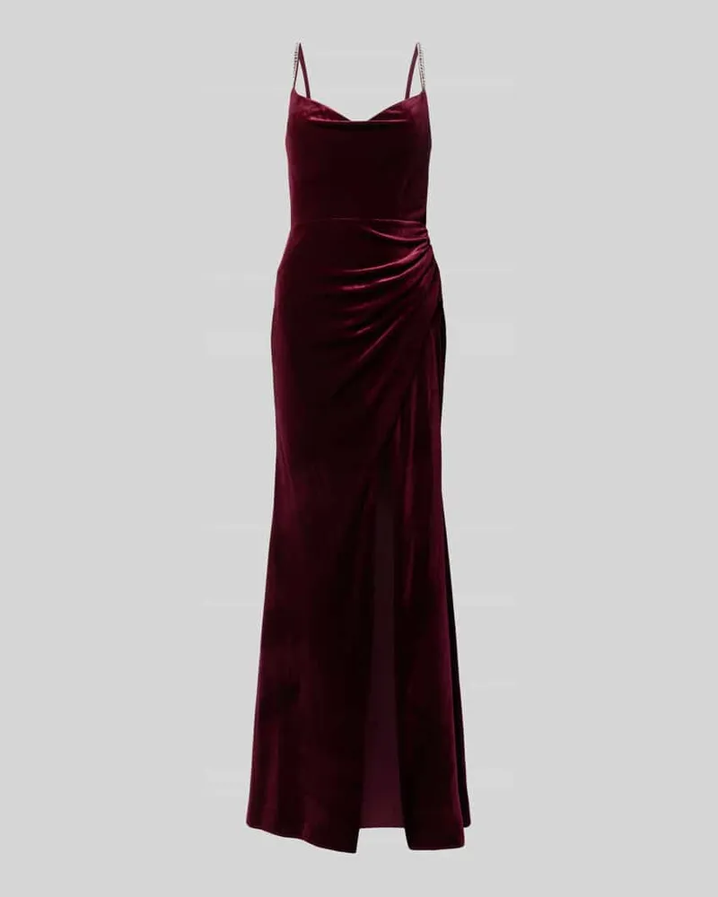 LUXUAR Abendkleid mit Beinschlitz Bordeaux