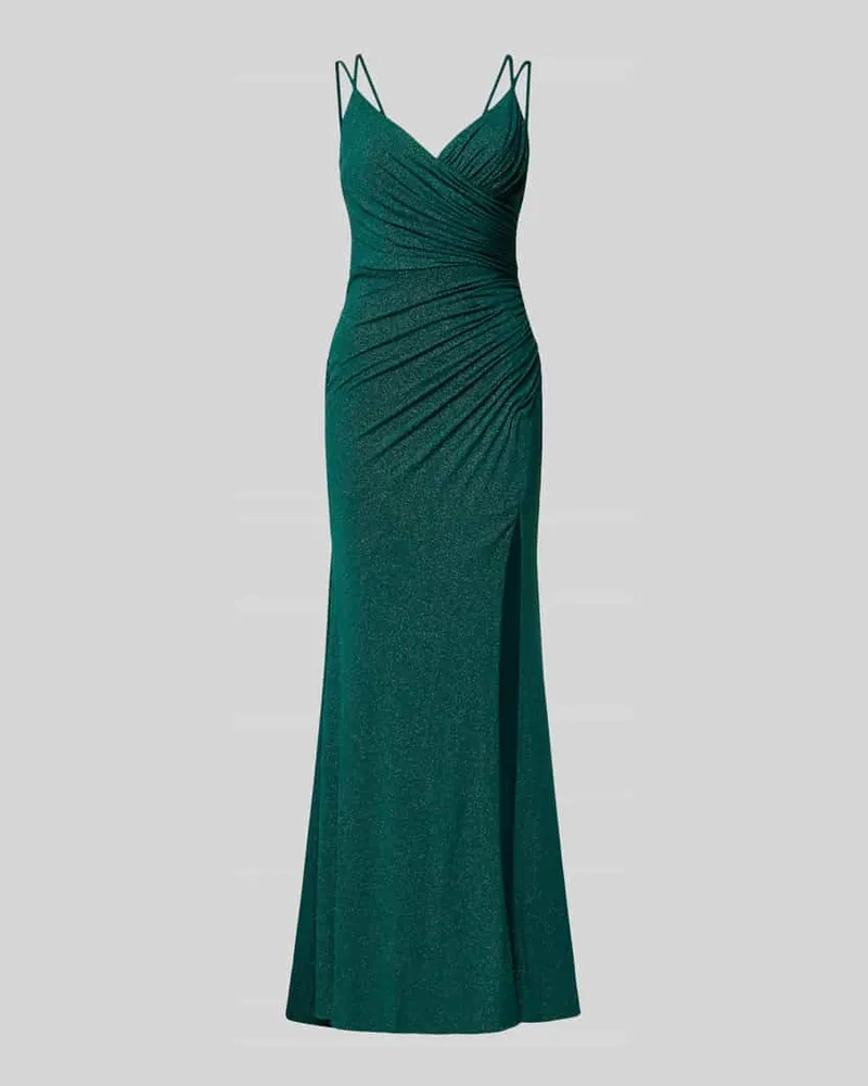 Mascara Abendkleid mit Raffungen Dunkelgruen