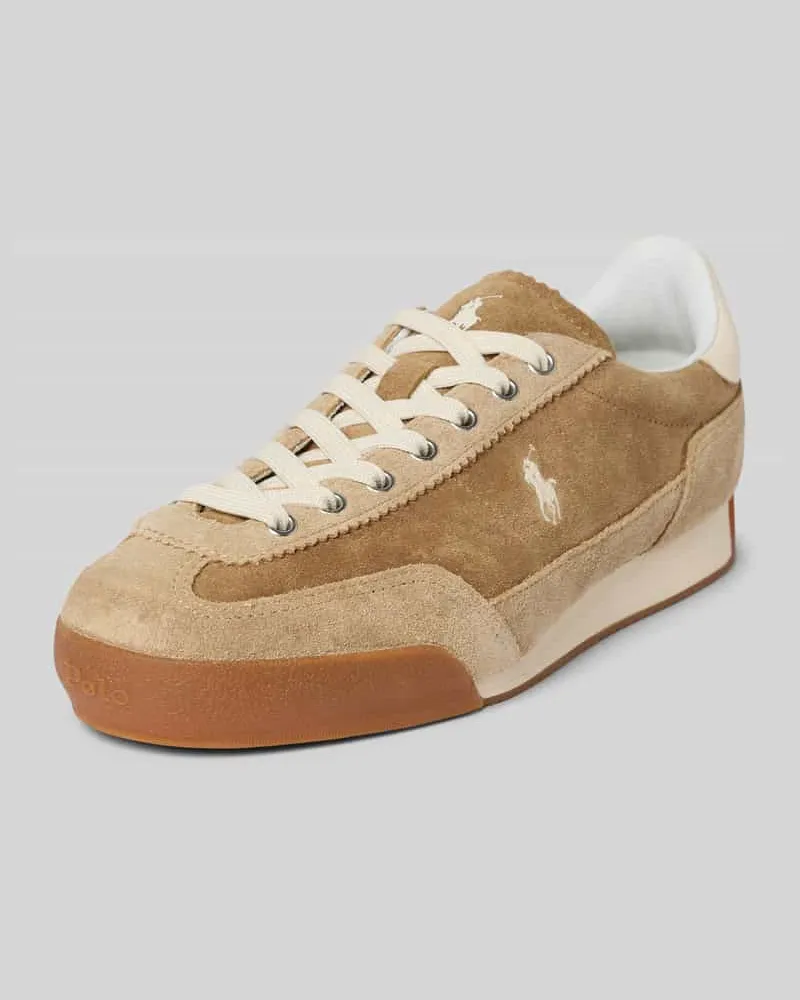 Ralph Lauren Low Top Sneaker aus echtem Veloursleder Modell 'HESTER Beige