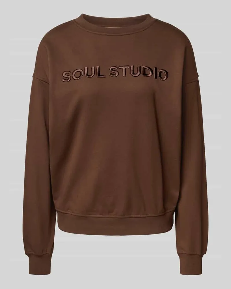 Smith & Soul Sweatshirt mit Statement-Stitching Modell 'SOUL STUDIO Schoko