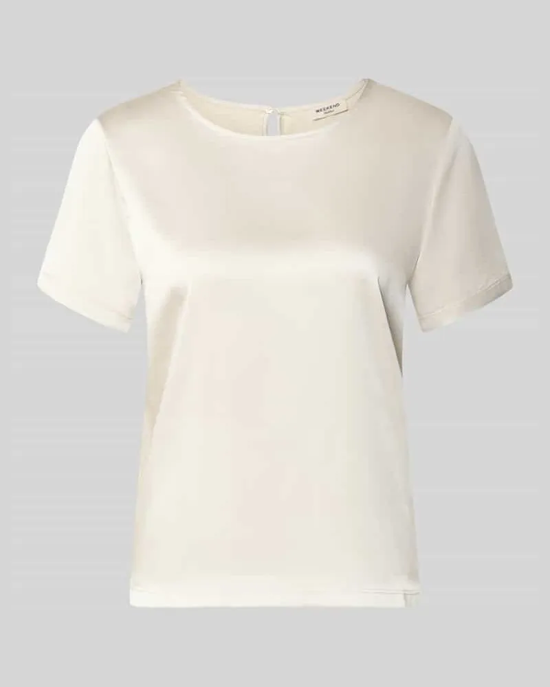 Max Mara Regular Fit T-Shirt aus Satin Modell 'GILBERT Offwhite