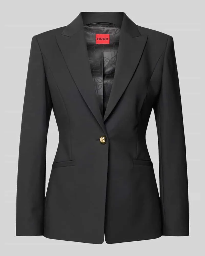 HUGO BOSS Regular Fit Kurzblazer mit Viskose-Anteil Modell 'ABIRE Black