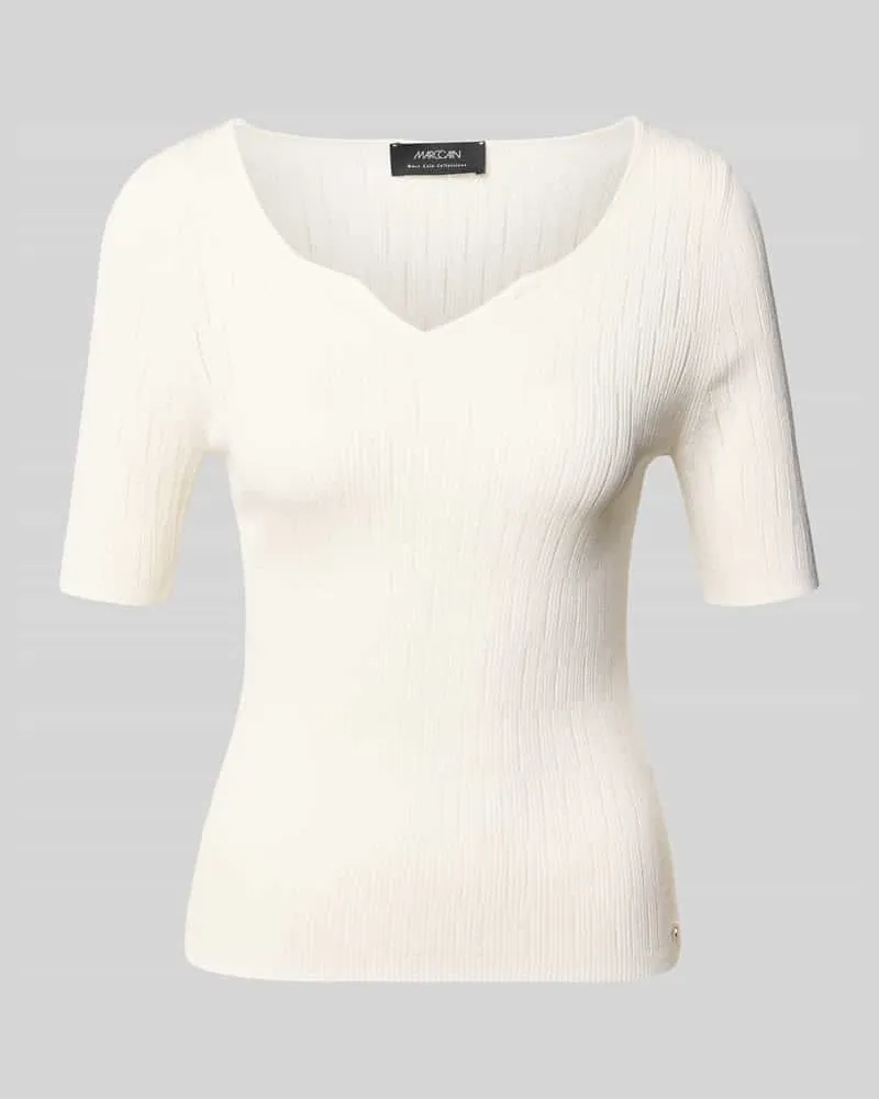 Marc Cain Strickshirt aus Viskose-Mix mit Strukturmuster Sand