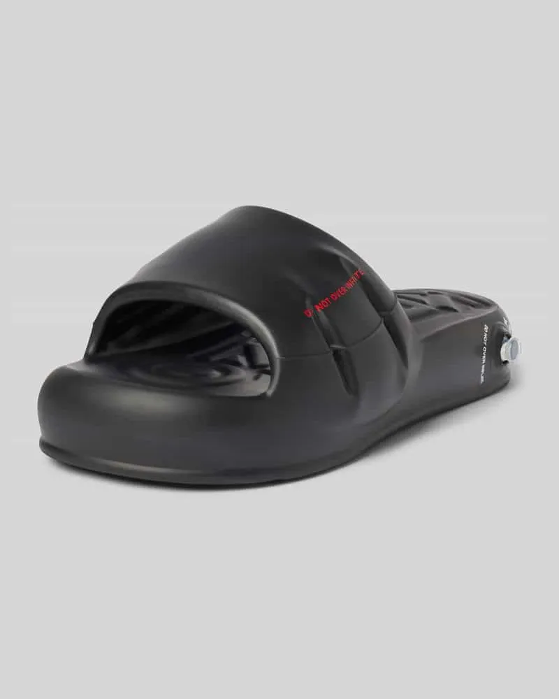 Kenzo Slides mit Label-Print Black