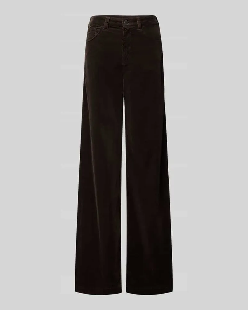 Emporio Armani Loose Fit Cordhose aus Baumwoll-Mix Dunkelbraun