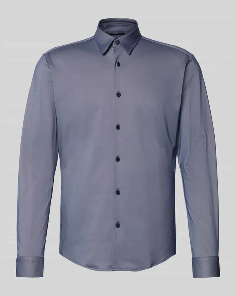 HUGO BOSS Slim Fit Businesshemd mit Struktur Modell 'P-ROAN Marine