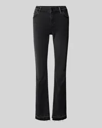 Mos Mosh Slim Fit Jeans mit offenem Saum Modell 'Ashley Dunkelgrau