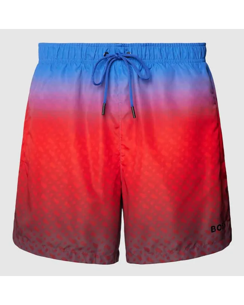 HUGO BOSS Badehose mit Farbverlauf Modell 'Heat Rot