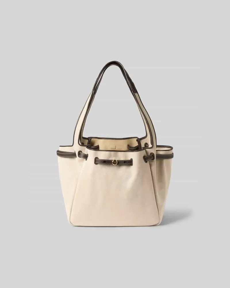 Tory Burch Bucket Bag mit Drawstring-Verschluss Beige