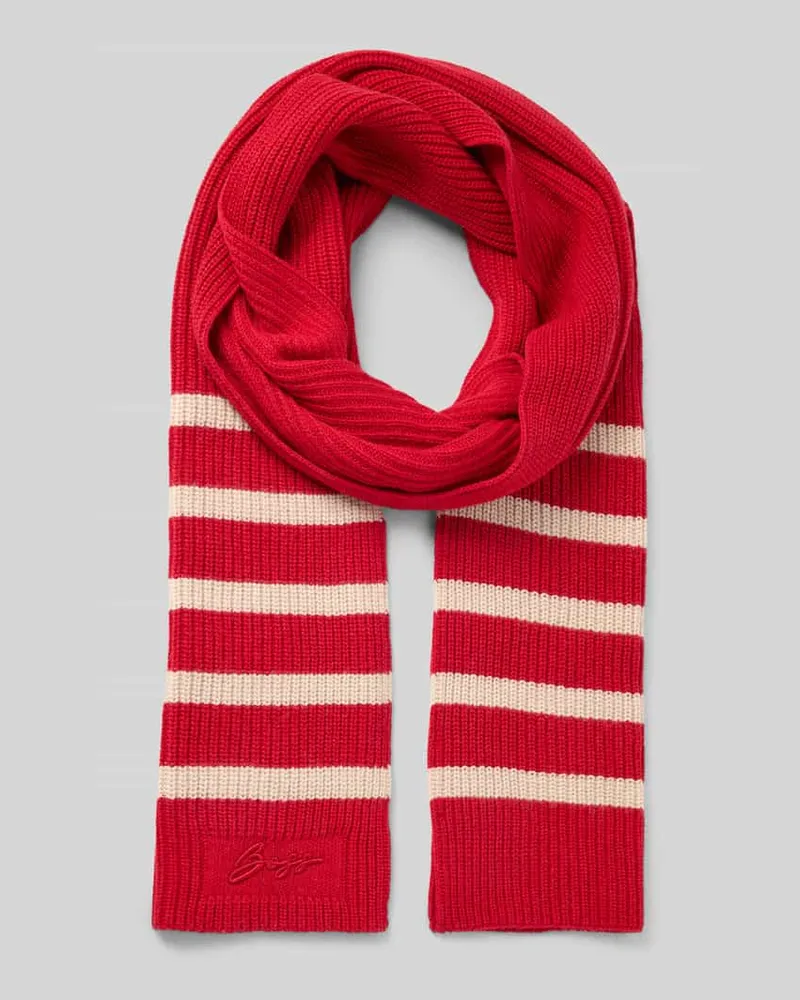 HUGO BOSS Schal aus Woll-Viskose-Mix Modell 'Londyn Rot