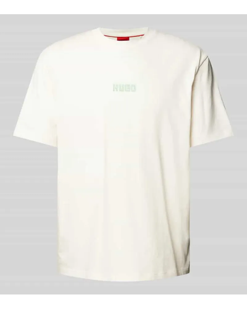 HUGO BOSS T-Shirt mit Label-Print Modell 'Diqitee Offwhite