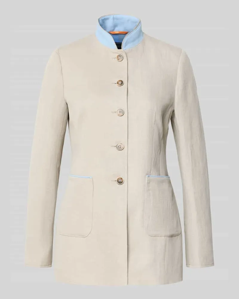 White Label Slim Fit Blazer aus Leinen-Baumwoll-Mix Sand