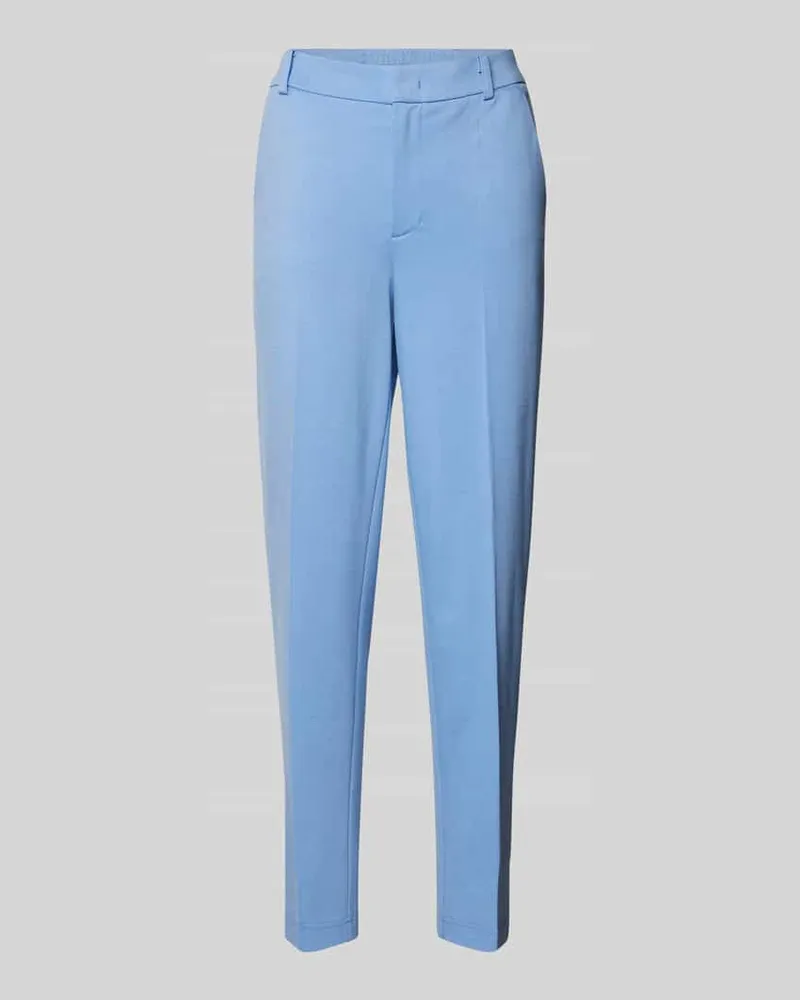 Oui  Tapered Fit Stoffhose mit Bügelfalten Hellblau