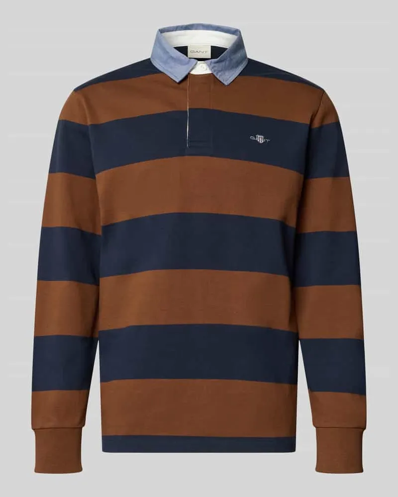 Gant Sweatshirt mit Label-Stitching Hellbraun