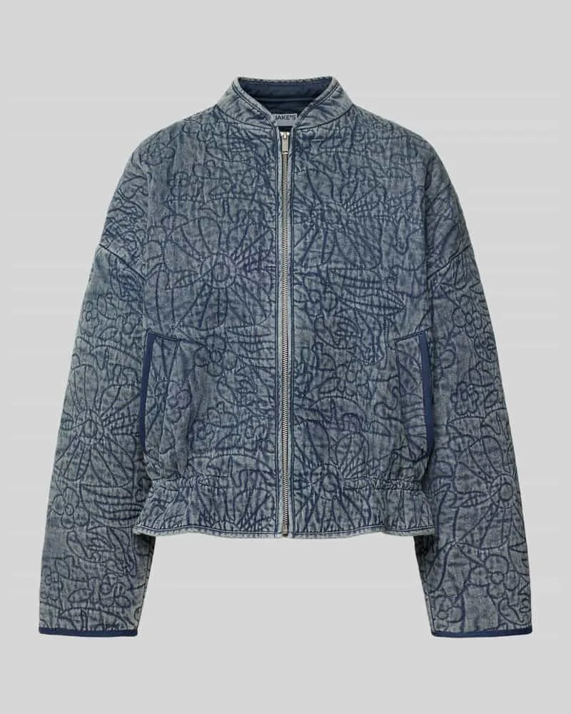 JAKE*S Jacke mit Stehkragen und Reißverschluss Blau