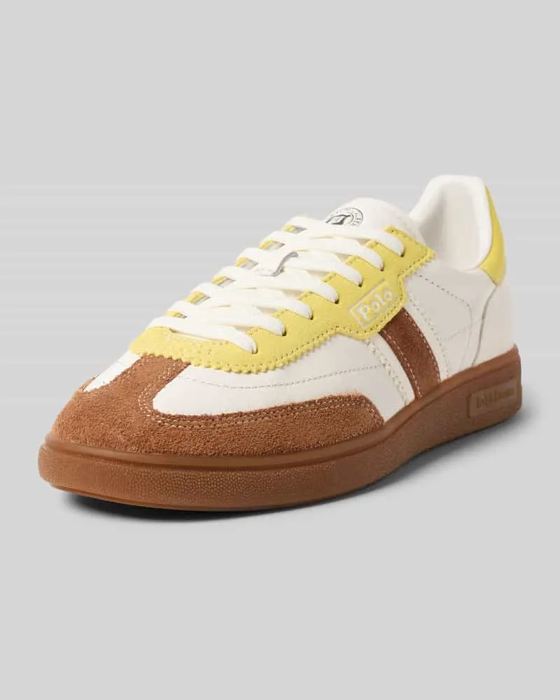 Ralph Lauren Low Top Sneaker aus echtem Rindsleder Gelb