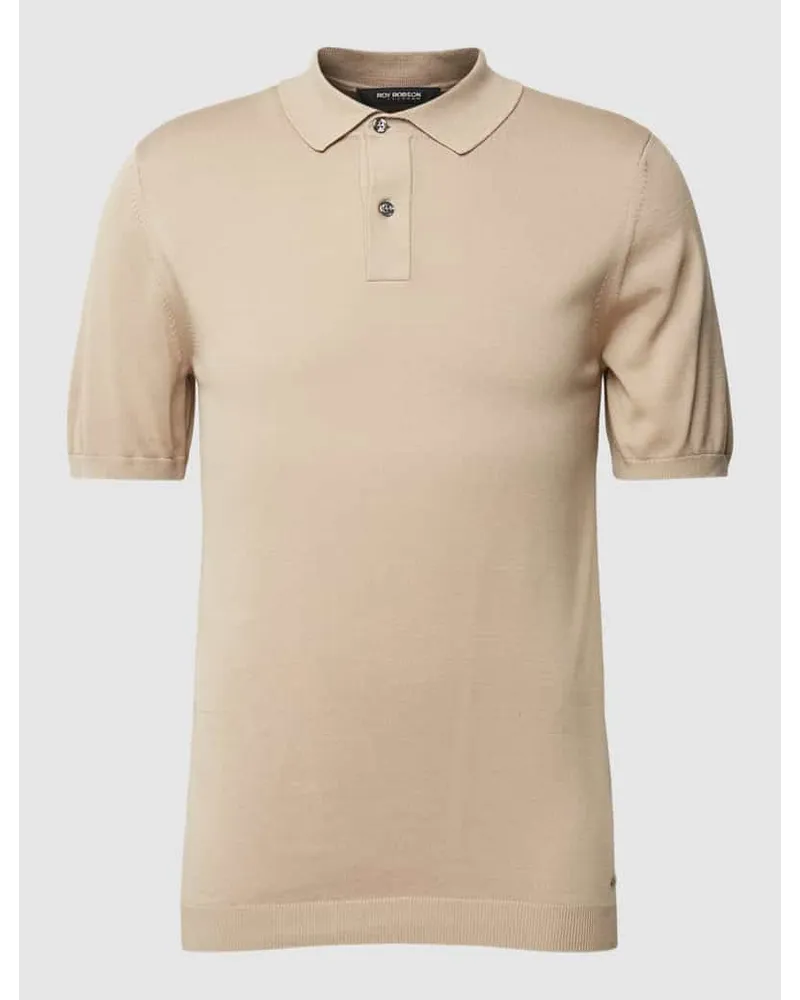 Roy Robson Poloshirt in unifarbenem Design Beige