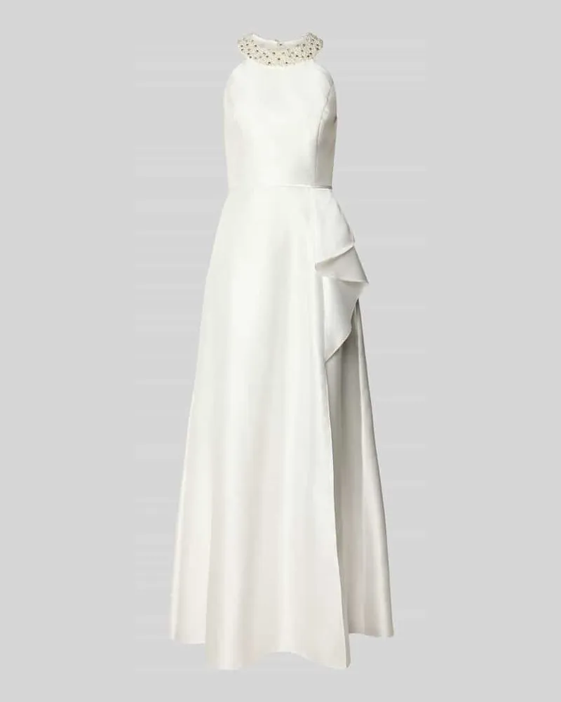 Adrianna Papell Brautkleid aus Satin mit Perlen Offwhite