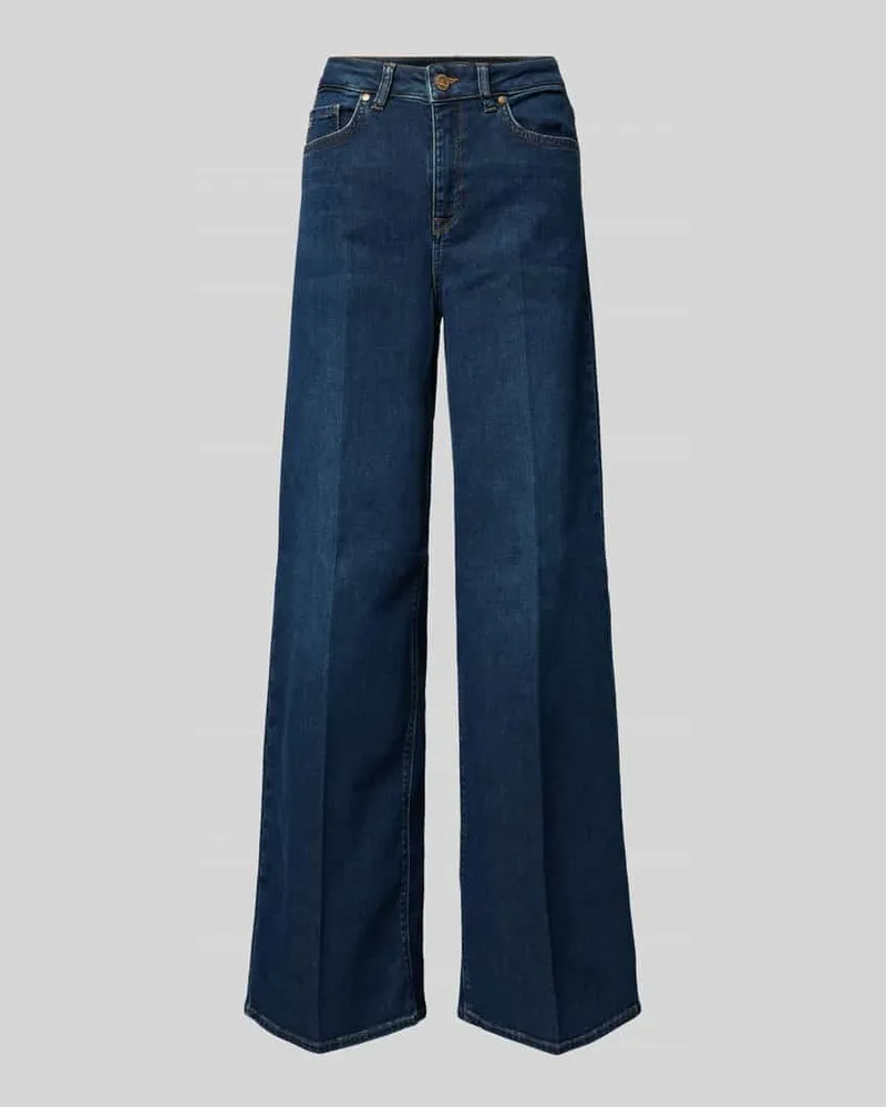 RAFFAELLO ROSSI  Flared Jeans mit Bügelfalten Modell 'SEVENTY Dunkelblau