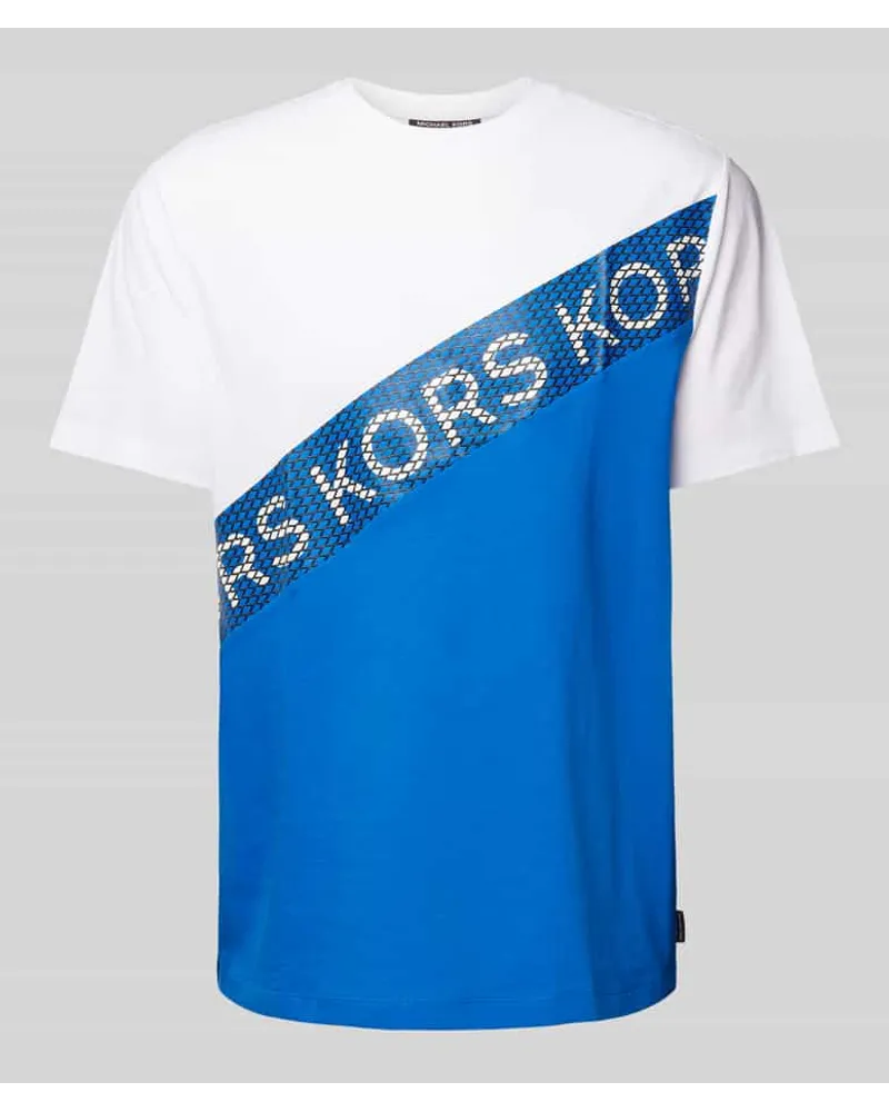 Michael Kors T-Shirt mit Label-Print Modell 'EMPIRE STRIPE Weiss