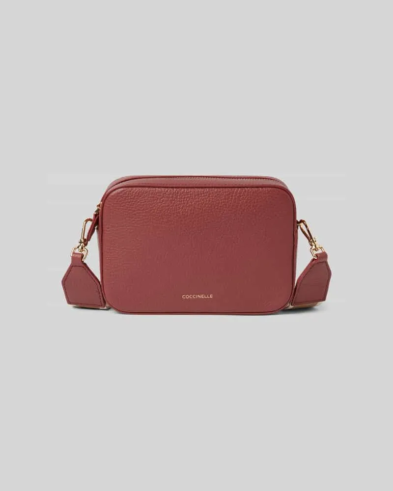 Coccinelle Lederumhängetasche mit Label-Schriftzug Modell 'TEBE Rostrot