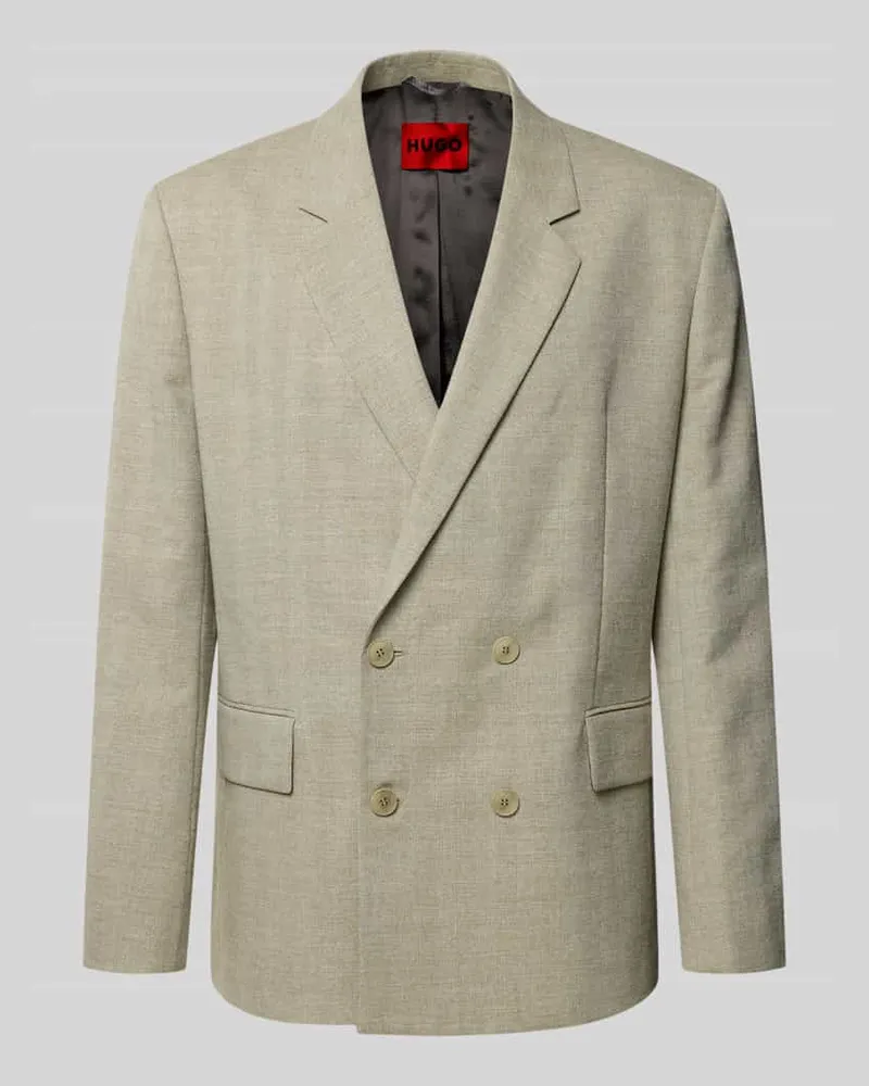 HUGO BOSS Regular Fit Anzugsakko mit Baumwoll-Leinen-Anteil Hellgruen