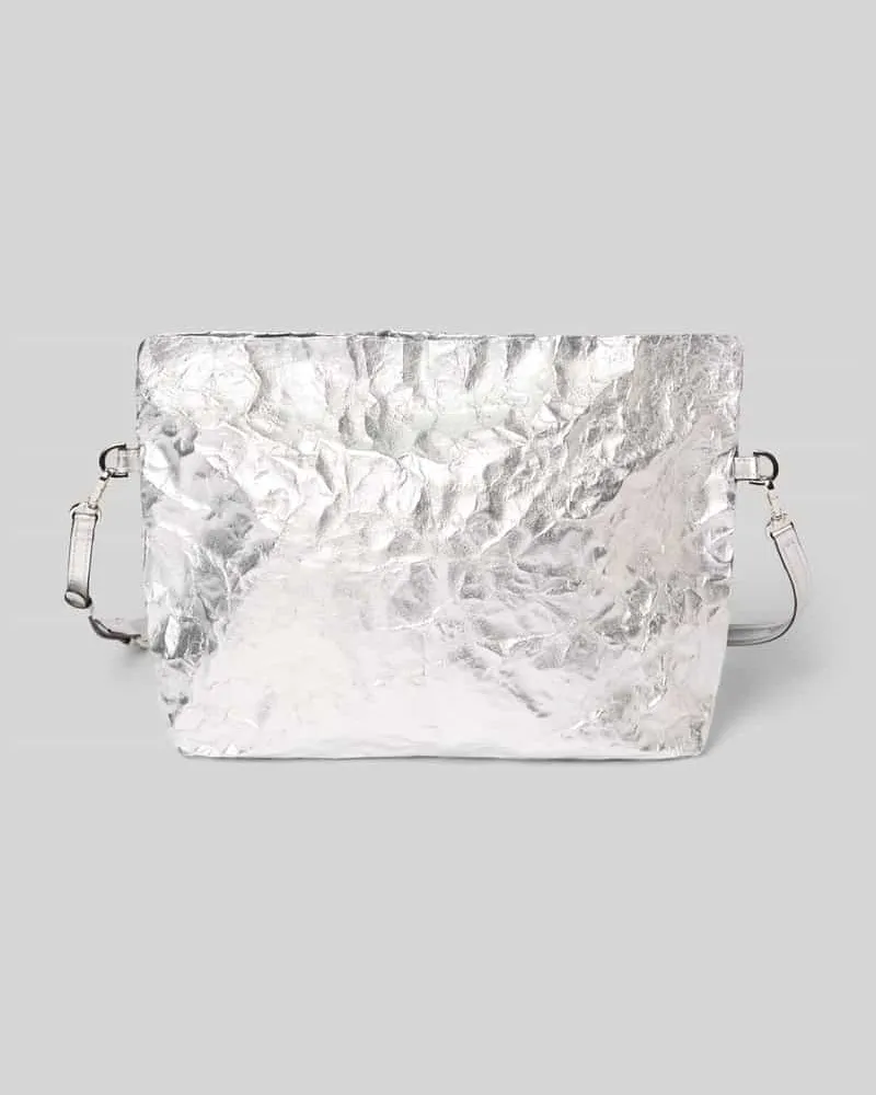 MAX&Co. Clutch mit abnehmbarem, verstellbarem Schulterriemen Modell 'ALUNCHBOX1 Silber