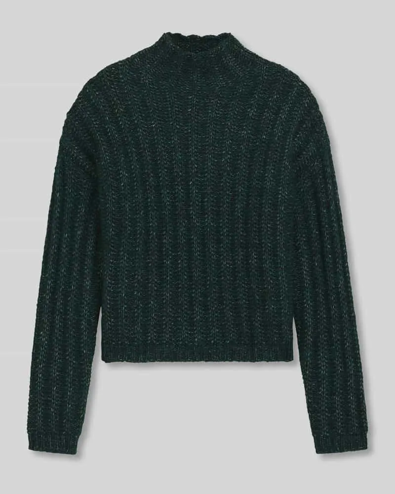 HUGO BOSS Relaxed Fit Strickpullover aus Baumwoll-Mix mit Woll-Anteil Dunkelgruen