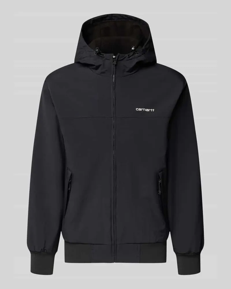 Carhartt WIP Funktionsjacke mit Logo-Stitching und Kapuze Black
