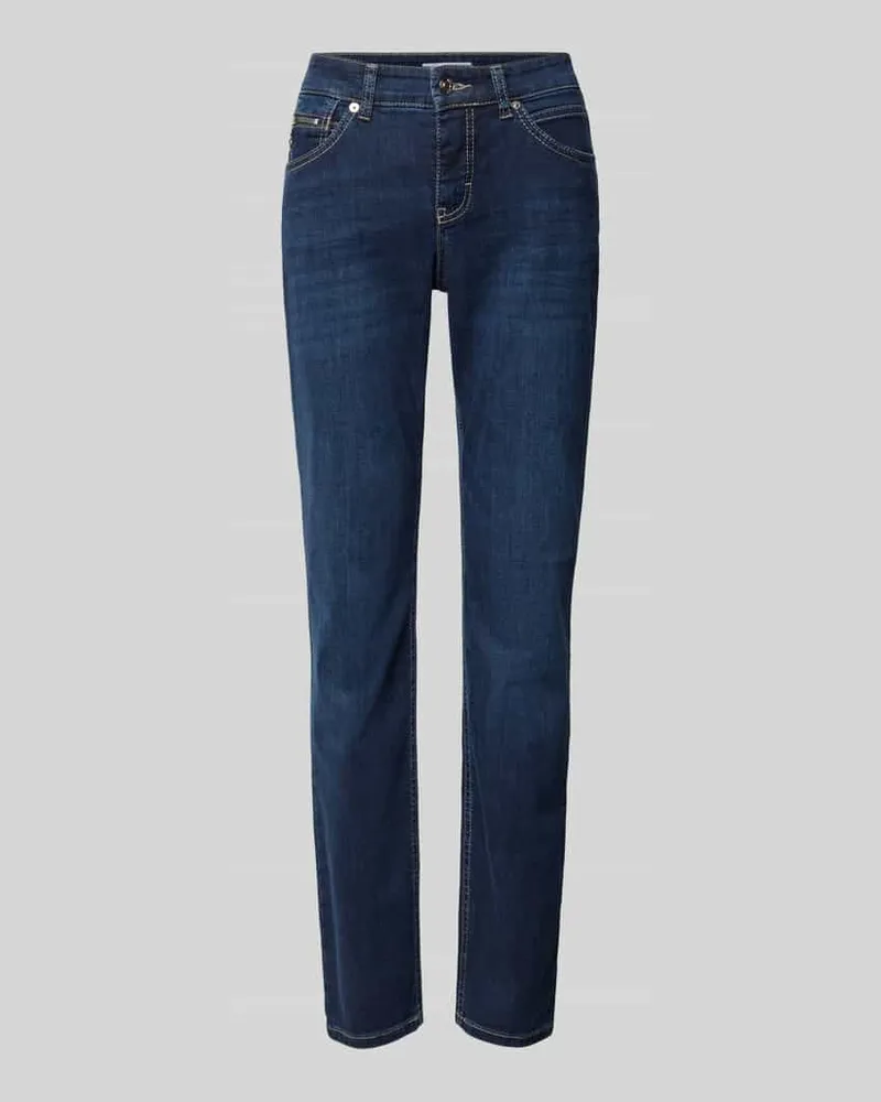 MAC Jeans Slim Fit Jeans mit Reißverschlusstasche Marine