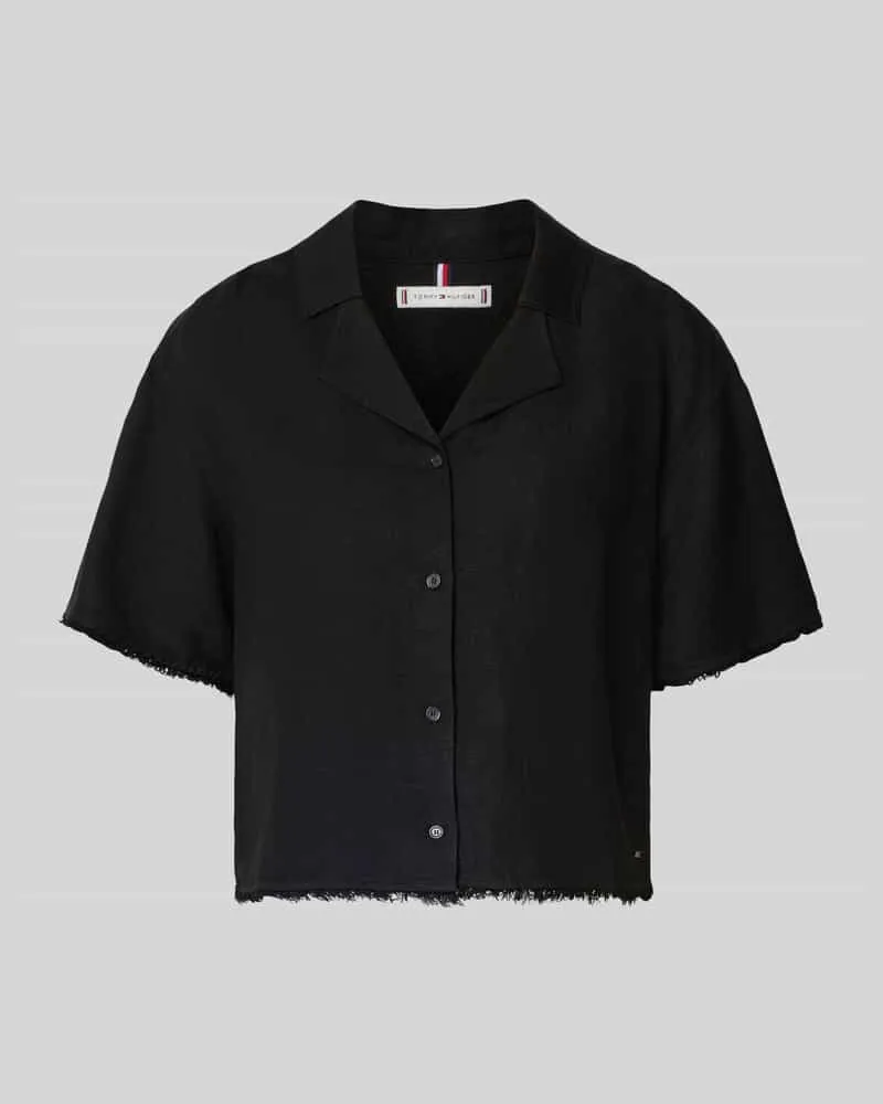Tommy Hilfiger Boxy Fit Leinenbluse mit Viskose-Anteil Black