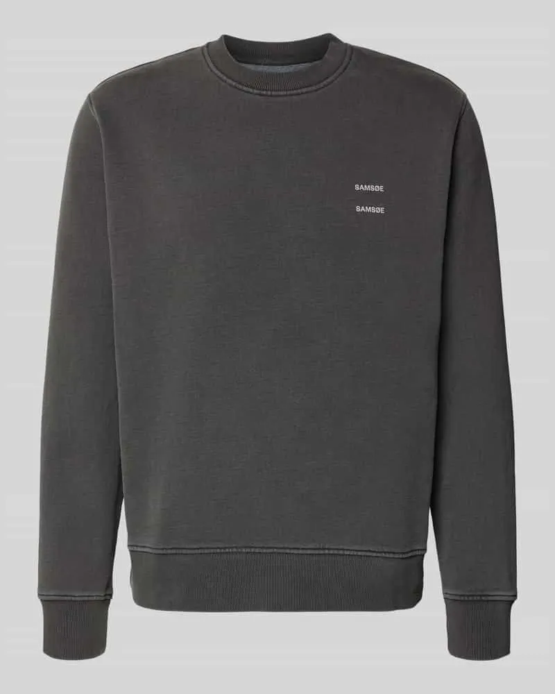 Samsøe & Samsøe Sweatshirt mit Logo-Print Modell 'JOEL Anthrazit