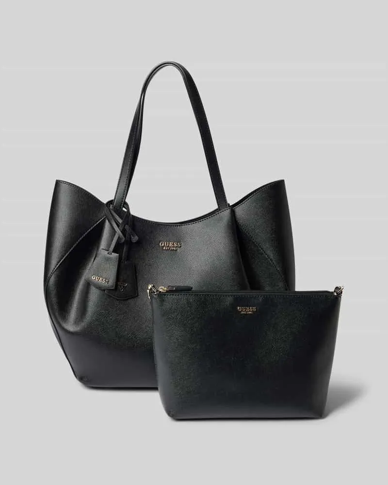Guess Tote Bag in Leder-Optik Modell 'Amorette Black