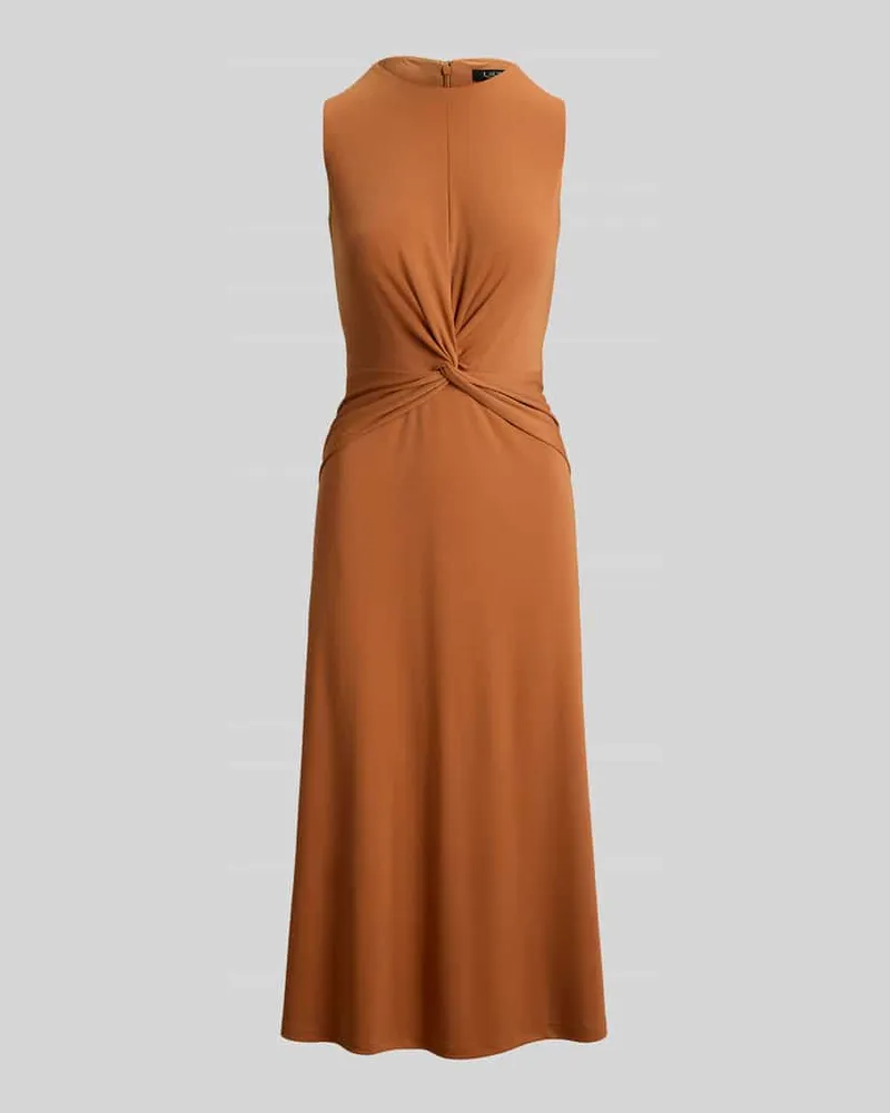Ralph Lauren Kleid mit Knotendetail in der Taille Dunkelorange