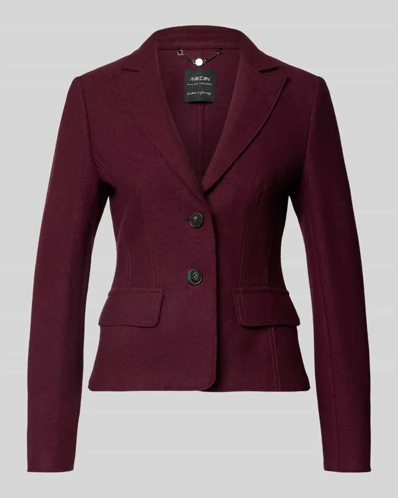 Marc Cain Taillierter Kurzblazer aus Wolle mit Pattentaschen Bordeaux