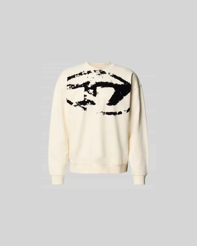 Diesel Sweatshirt mit gerippten Abschlüssen Weiss