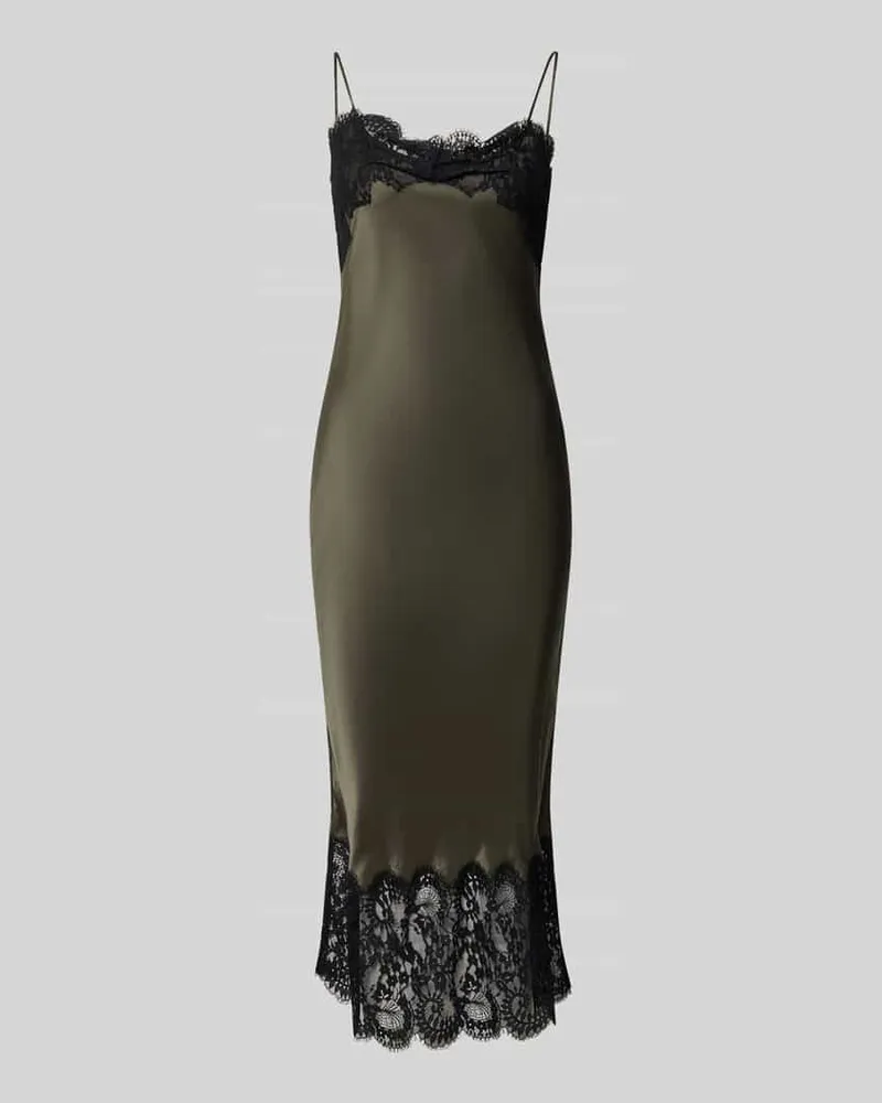 IRO Etuikleid mit Spitzenbesatz Modell 'NEREID Khaki