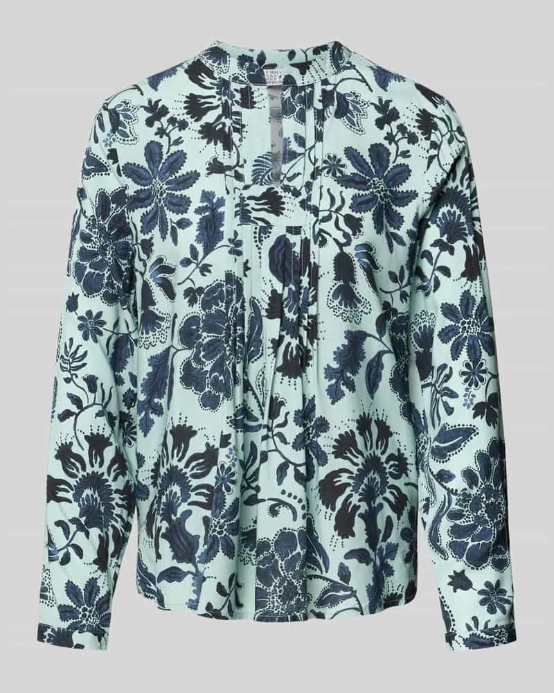 Emily van den Bergh Regular Fit Bluse aus Viskose mit Tunikakragen Mint