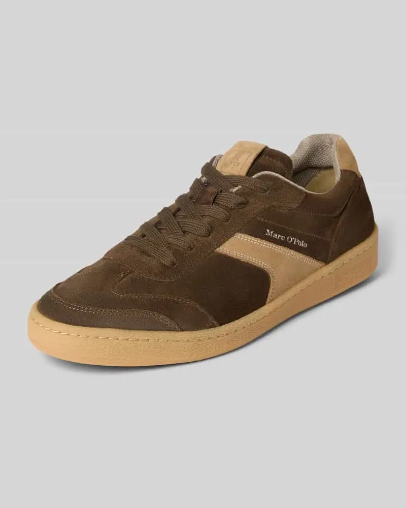 Marc O'Polo Low Top Sneaker aus Rindsvelours Oliv