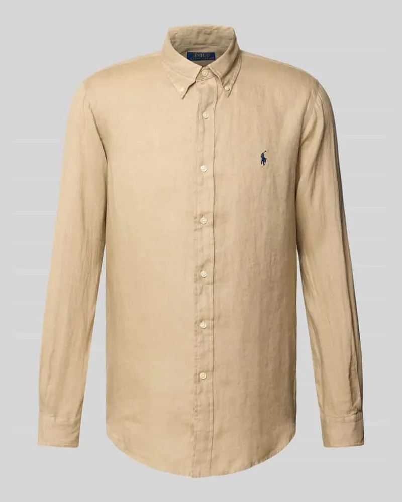Ralph Lauren Custom Fit Freizeithemd aus reinem Leinen Camel