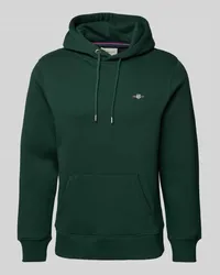 Gant Hoodie mit Label-Stitching Modell 'SHIELD Dunkelgruen