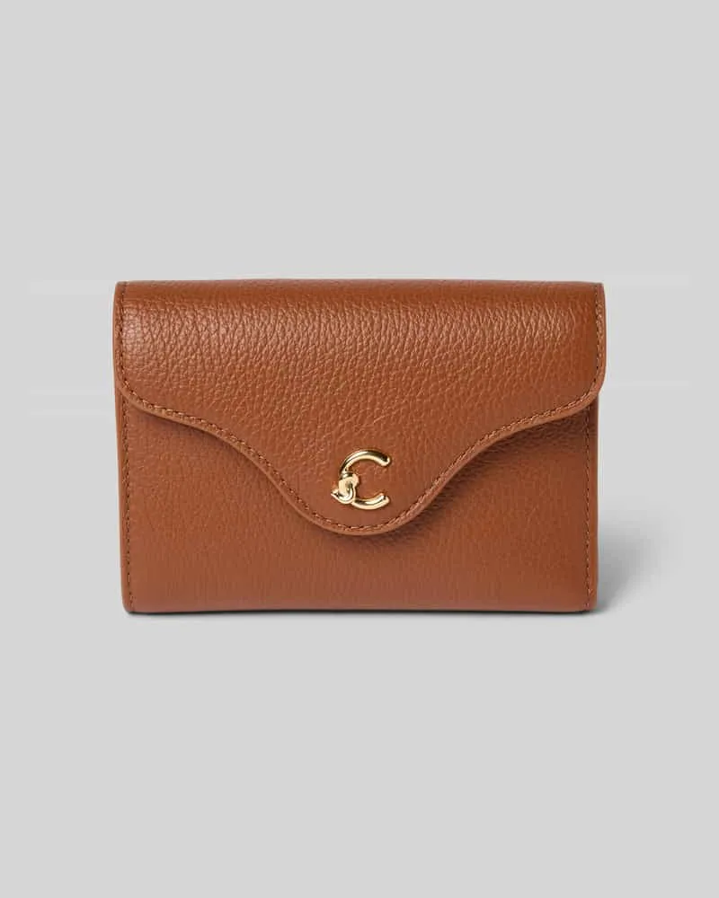 Coccinelle Portemonnaie mit Logo-Applikation Modell 'ME Cognac