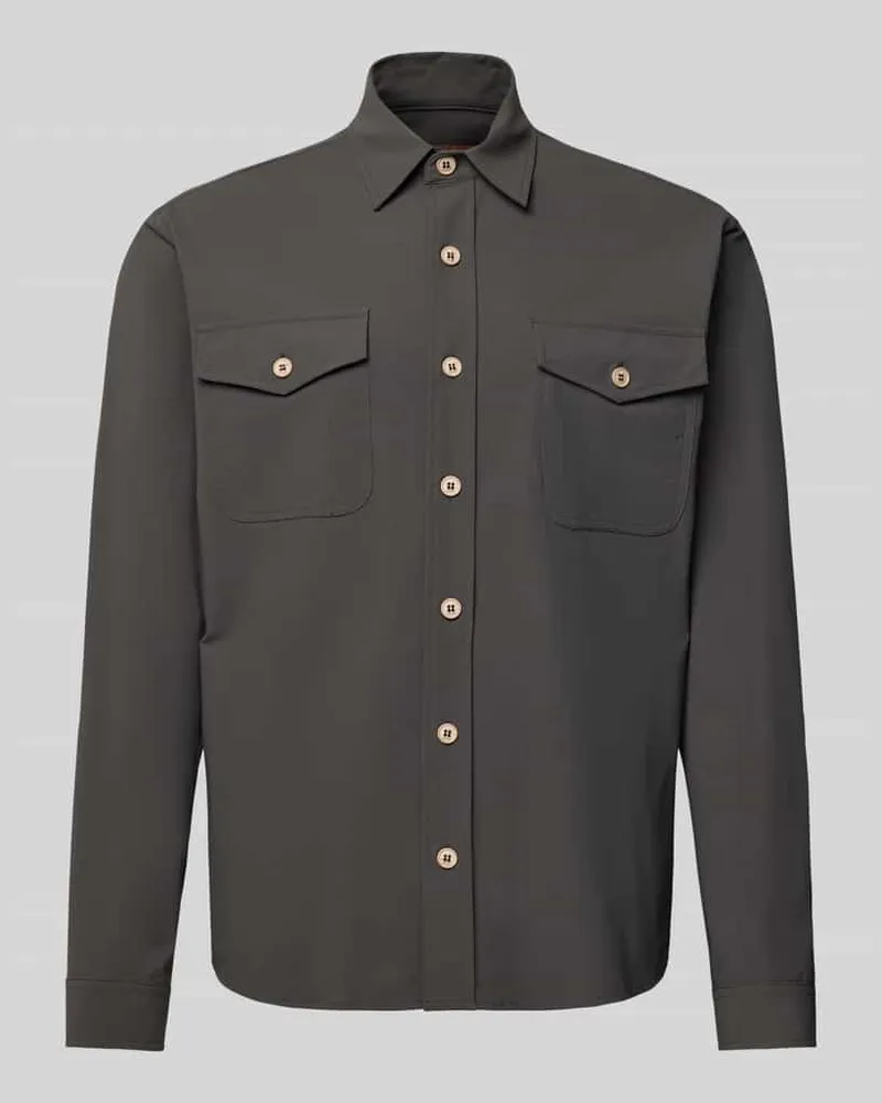 CRUNA Hemdjacke mit Knopfleiste Offwhite