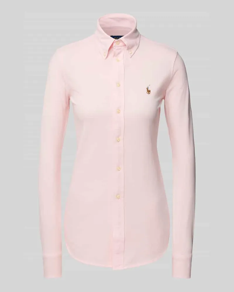 Ralph Lauren Slim Fit Hemdbluse mit Button-Down-Kragen Pink