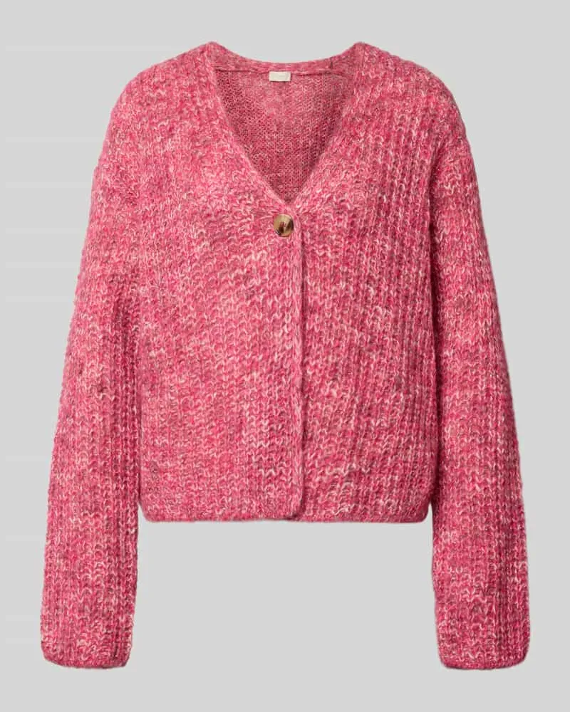 Milano Italy Oversized Strickjacke mit Woll-Anteil Pink
