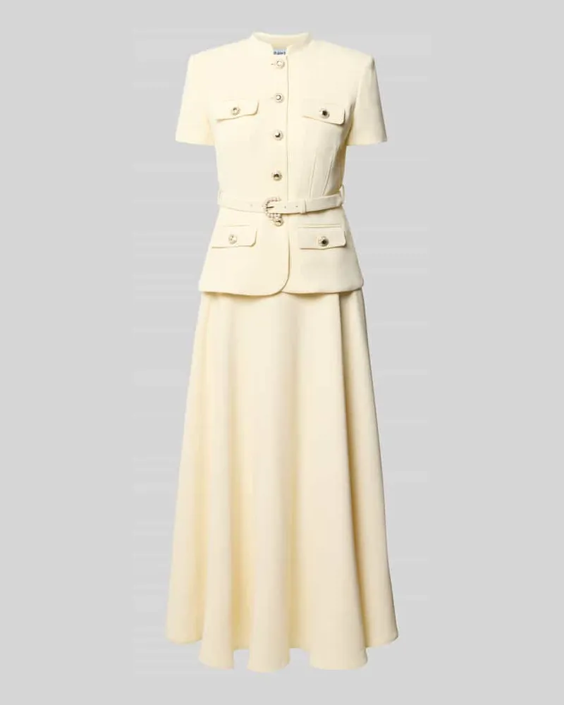 Self-Portrait Maxikleid mit Stehkragen Gelb