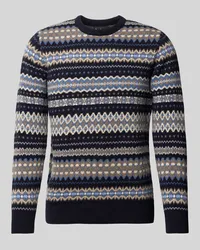 Barbour Strickpullover mit Rundhalsausschnitt Modell 'Case Fairisle Marine