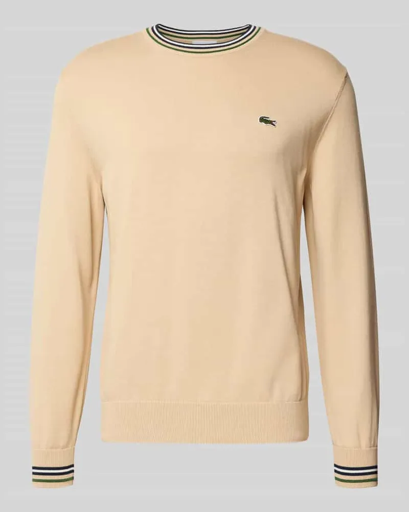 Lacoste Regular Fit Strickpullover aus reiner Baumwolle Beige