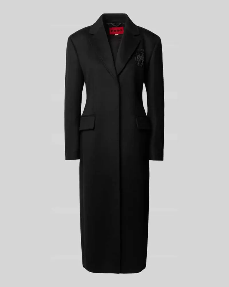 HUGO BOSS Slim Fit Mantel aus Woll-Kaschmir-Mix Modell 'Mistro Black