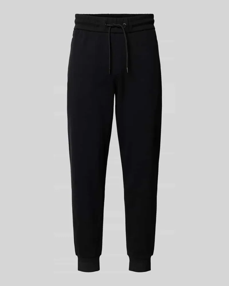 HUGO BOSS Regular Fit Sweatpants aus Baumwoll-Mix Modell 'LAMONT Black